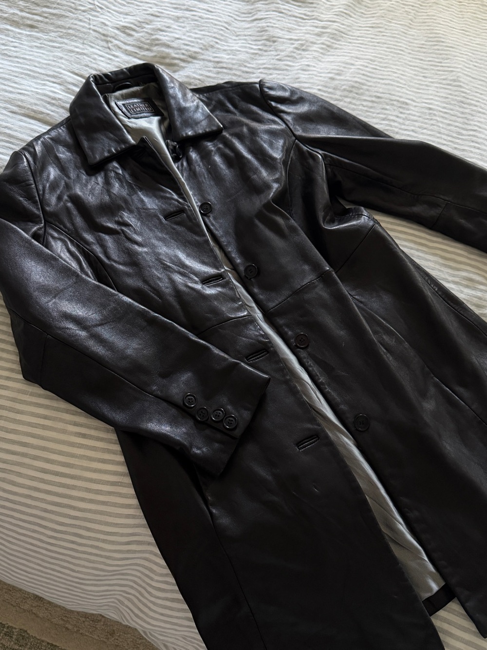 Vintage genuine leather trench